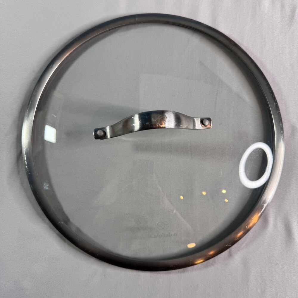 Calphalon 12” Glass Lid Replacement Cover Curved Handle Stainless Rim